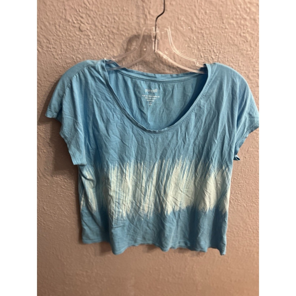 Pure Jill Blue Sleeveless Pullover Shirt Size Small Cropped